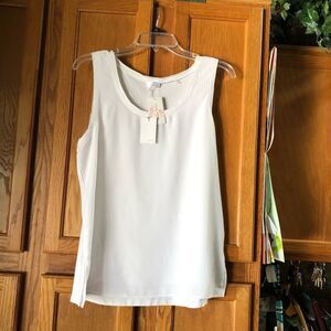 NWT ECRU Woven & Knit Scoop Neck Layered Tank Top - L